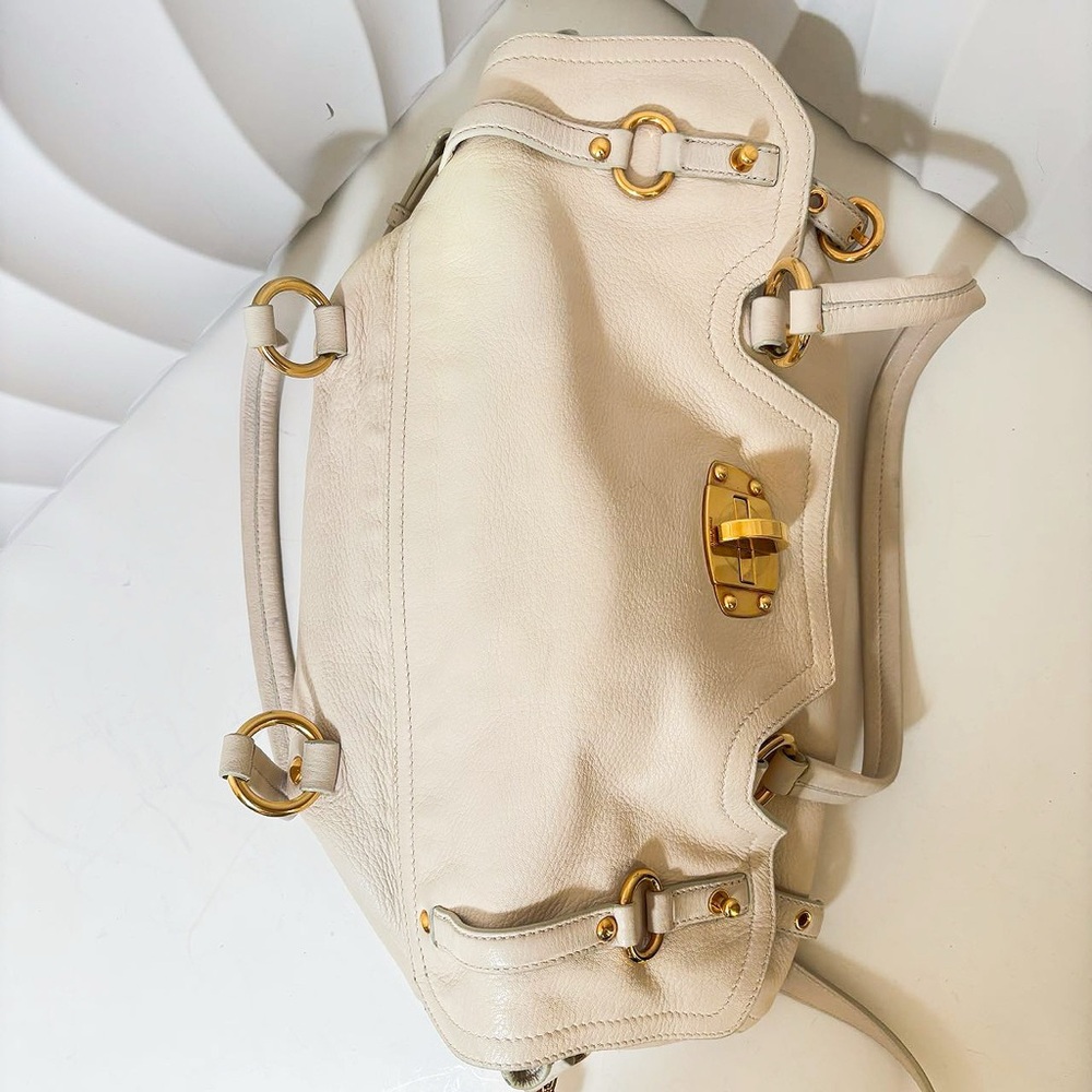 Miu Miu Beige Leather Satchel Bag - Picture 5 of 12